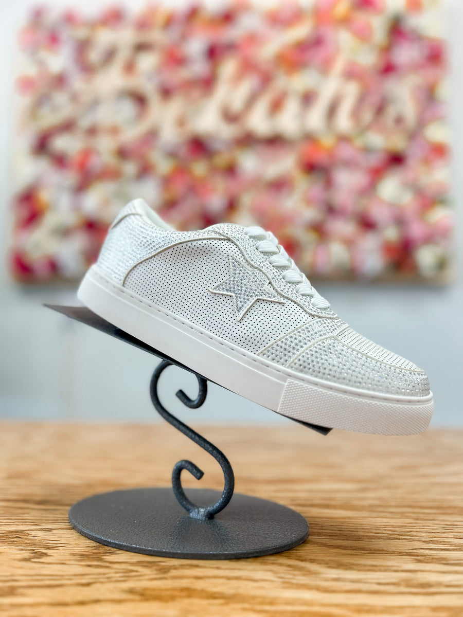 Corkys Legendary White Crystals Star Tennis Shoes A'Bekah's Boutique