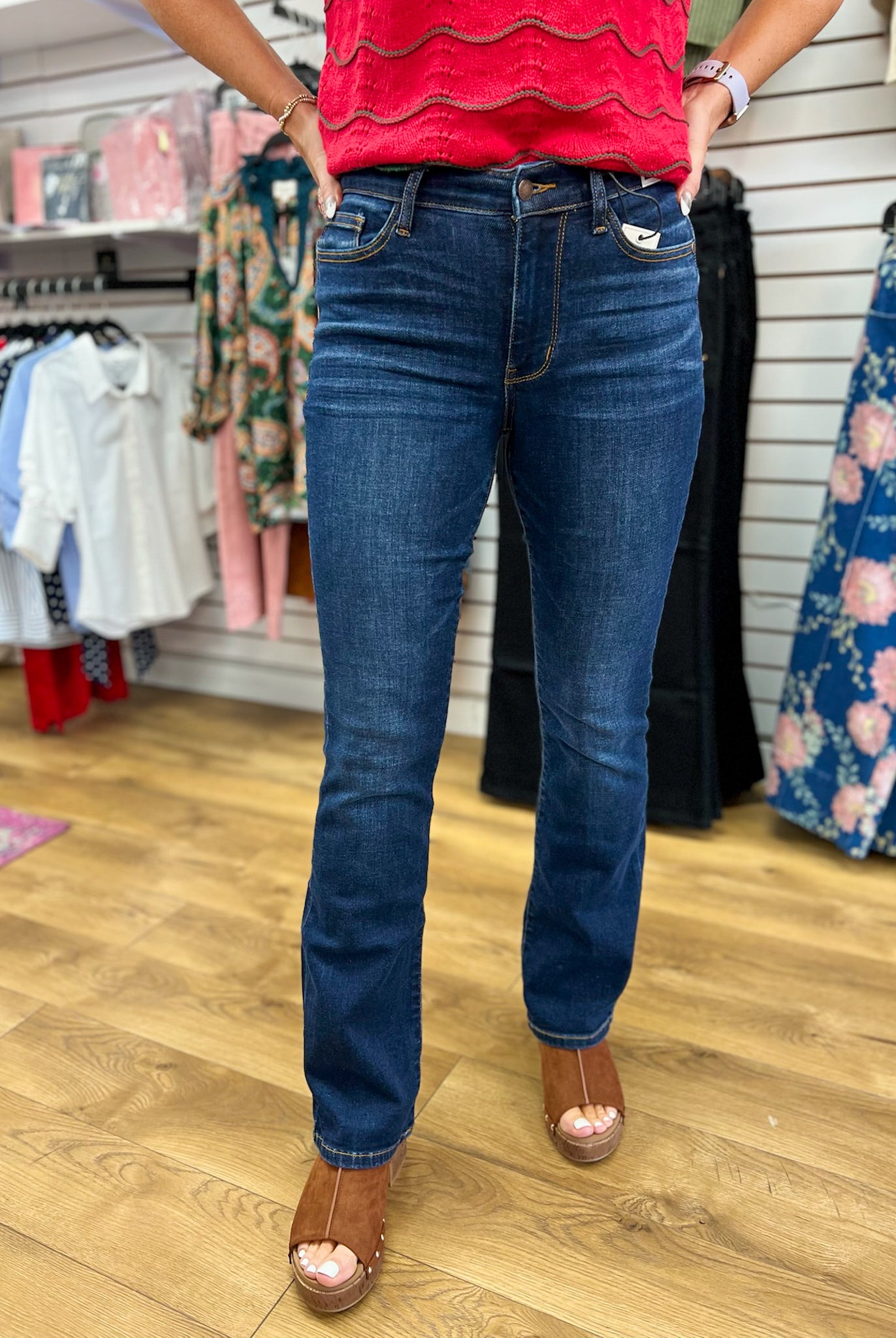 Judy Blue Dark Wash Mid Rise Bootcut Jeans 32" Inseam