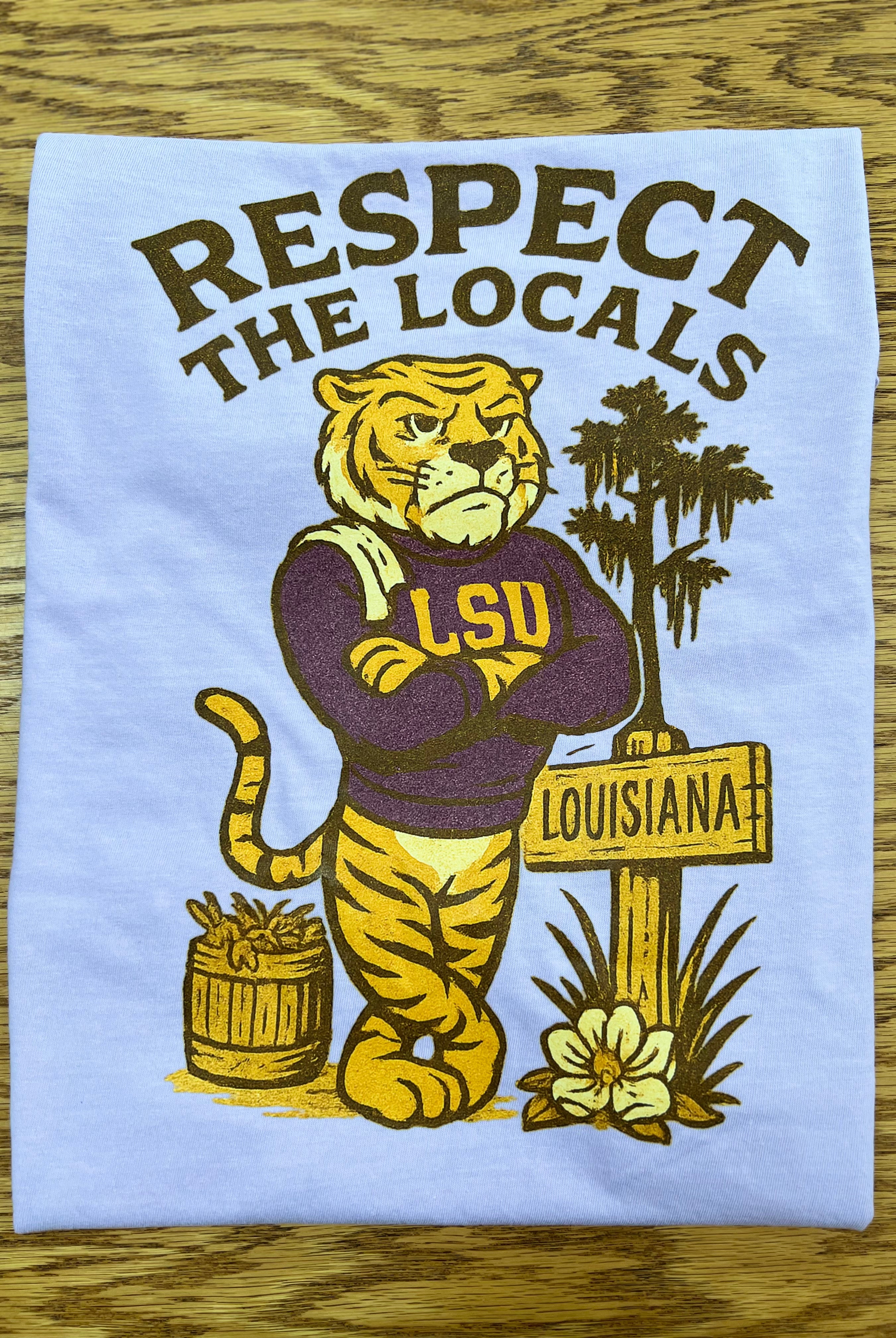 LSU Game Day Purple Respect the Locals Tiger T-shirt