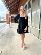 Always Make Time Black Dress with Tie Back Detail - A'Bekah's Boutique