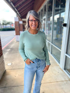 Anything Is Possible Sage Green Fine Gauge Cable Knit Sweater - A'Bekah's Boutique