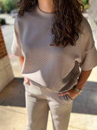 Ash Mocha Ribbed Long Wide Leg Pant Set - A'Bekah's Boutique