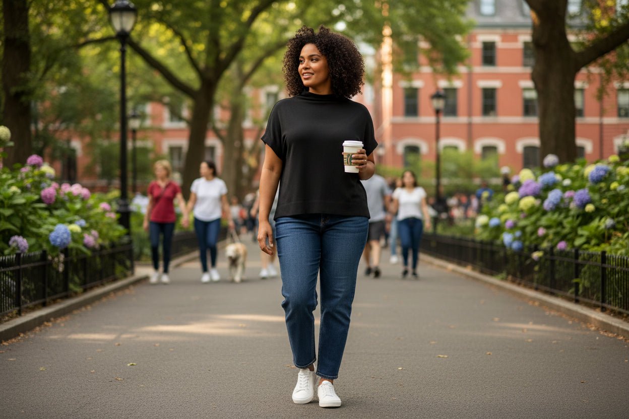 Black Short Sleeve Mock Neck Top (C) - A'Bekah's Boutique