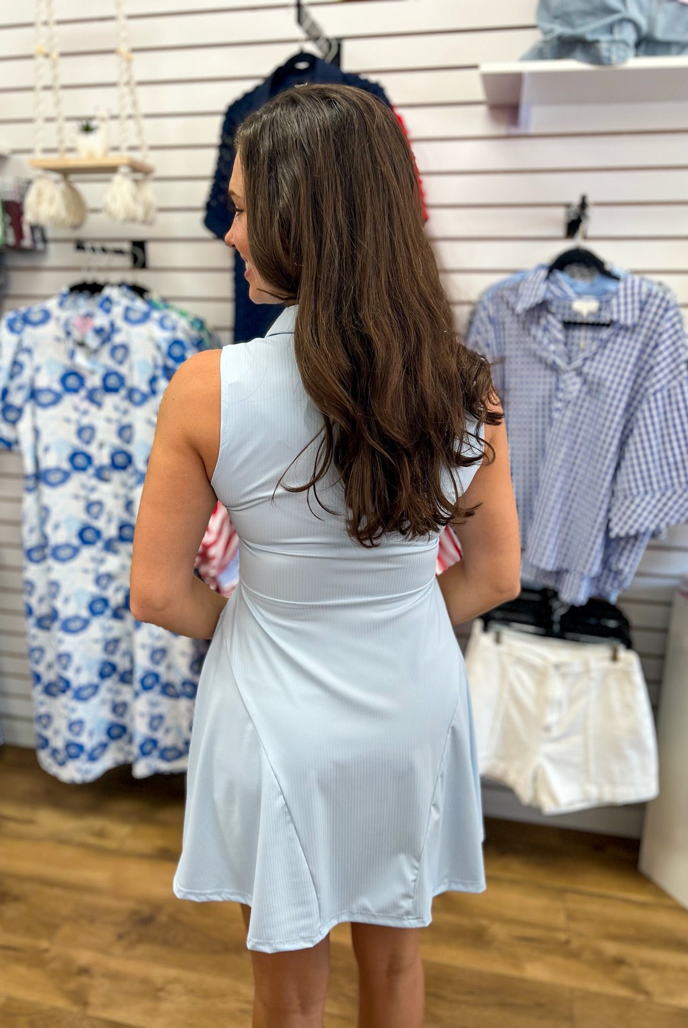 Blue Aura Quarter Zip Athletic Dress with Detached Shorts - A'Bekah's Boutique