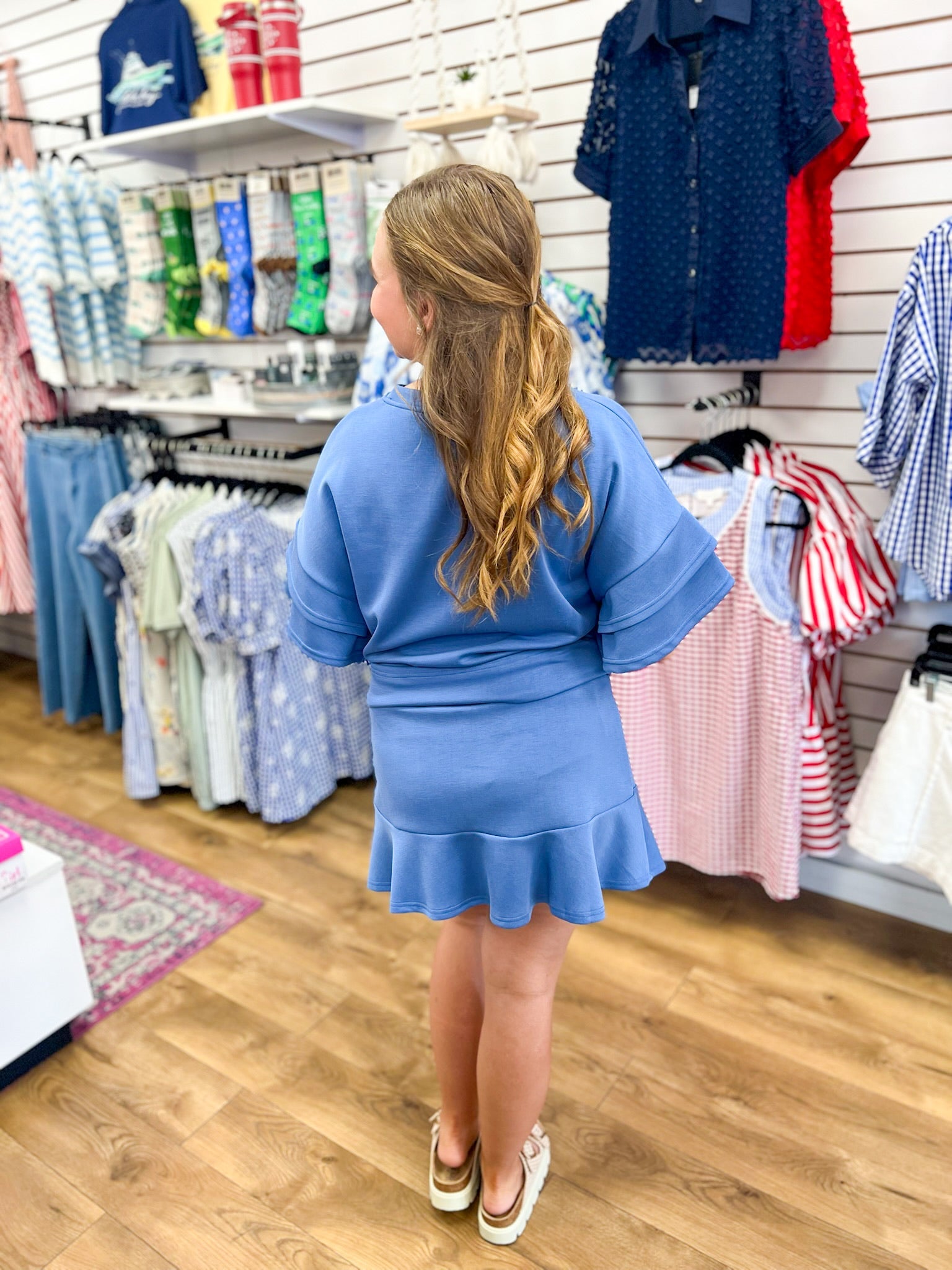 Blue Luxeknit Matching Skort Set - A'Bekah's Boutique
