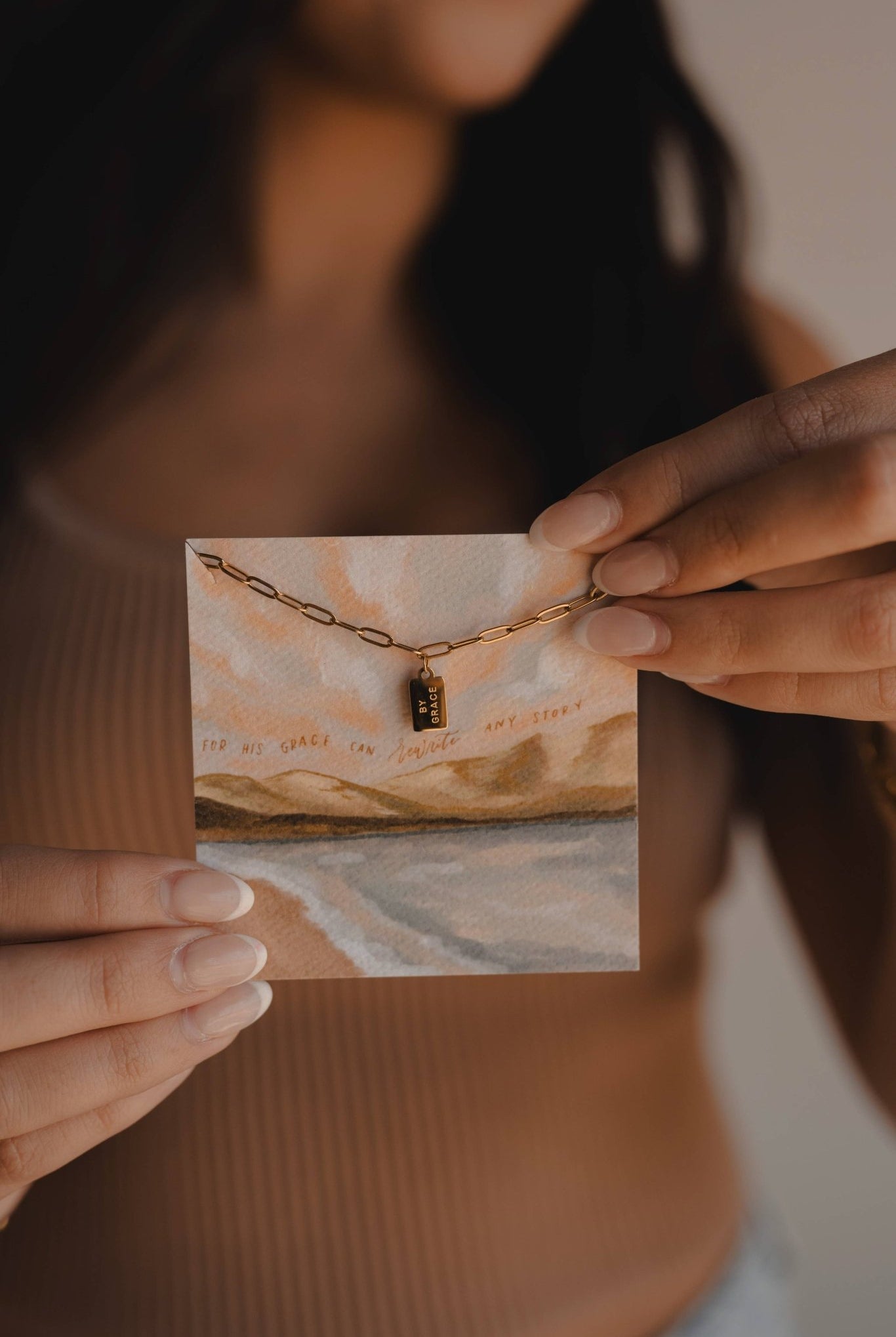 By Grace Mini Tag Necklace | Christian Jewelry - A'Bekah's Boutique