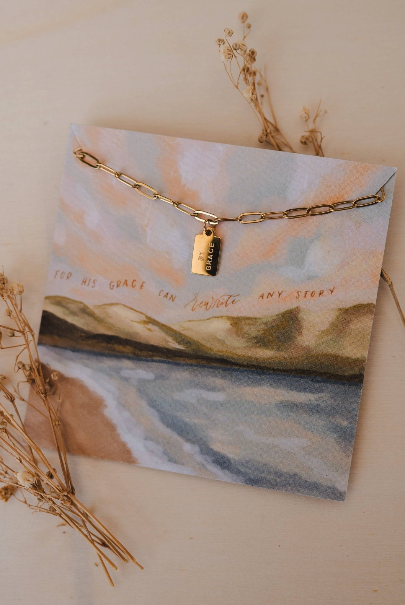 By Grace Mini Tag Necklace | Christian Jewelry - A'Bekah's Boutique