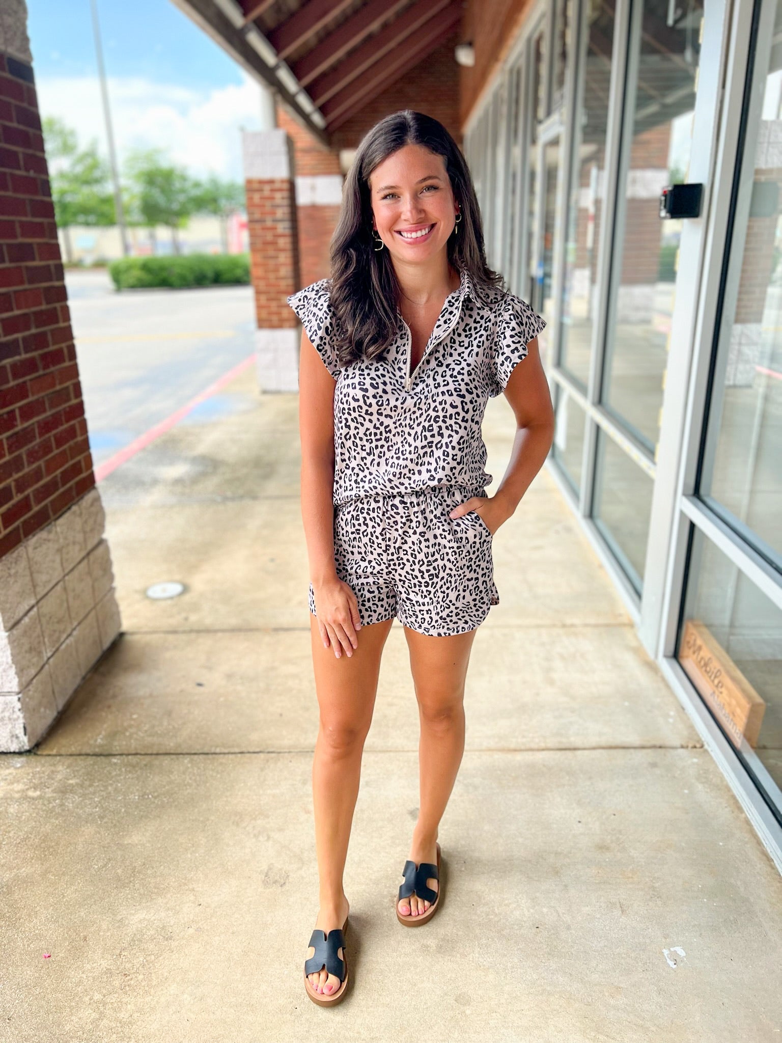 Call On Me Leopard Ruffle Sleeve Short Set - A'Bekah's Boutique