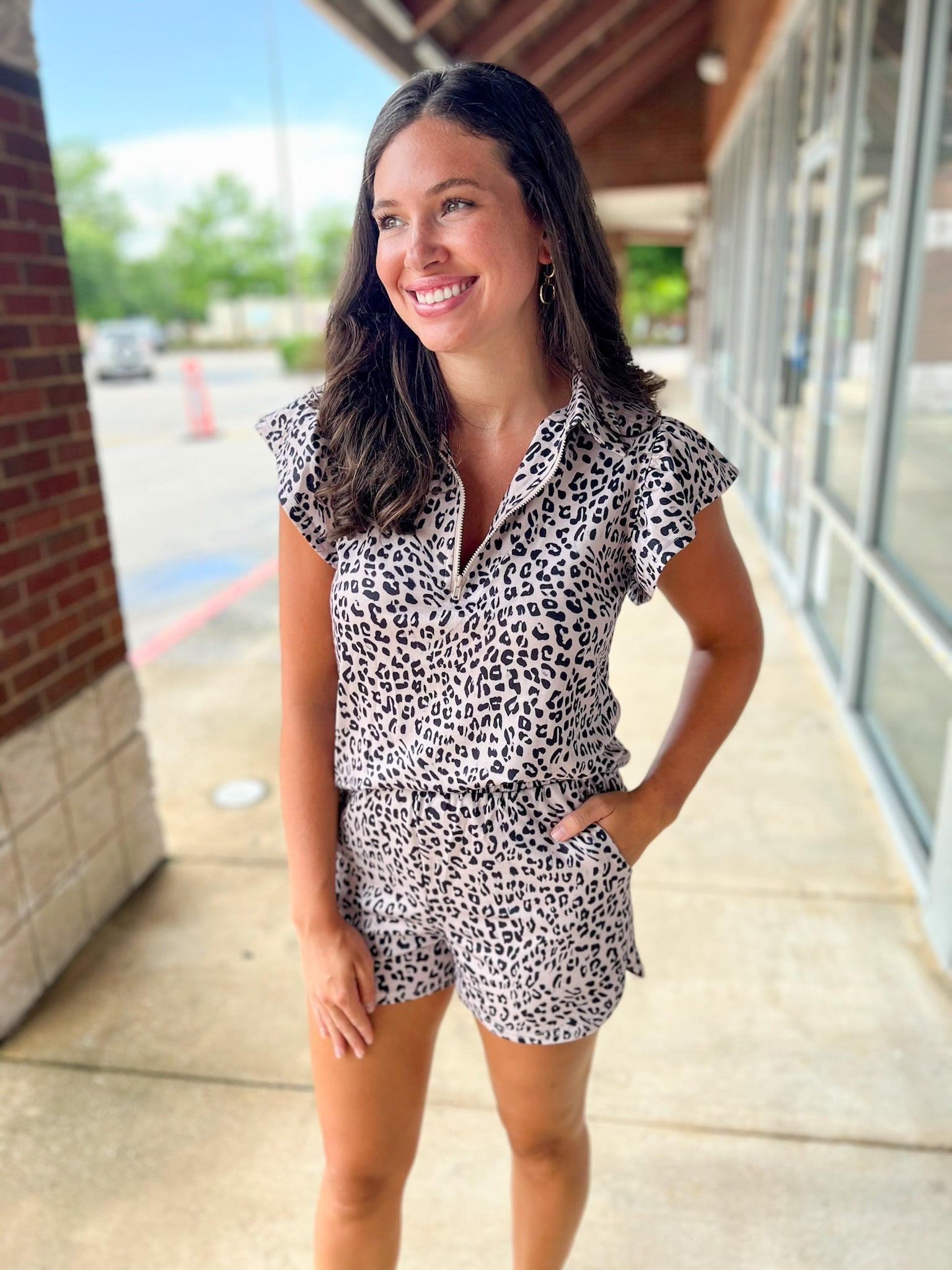 Call On Me Leopard Ruffle Sleeve Short Set - A'Bekah's Boutique