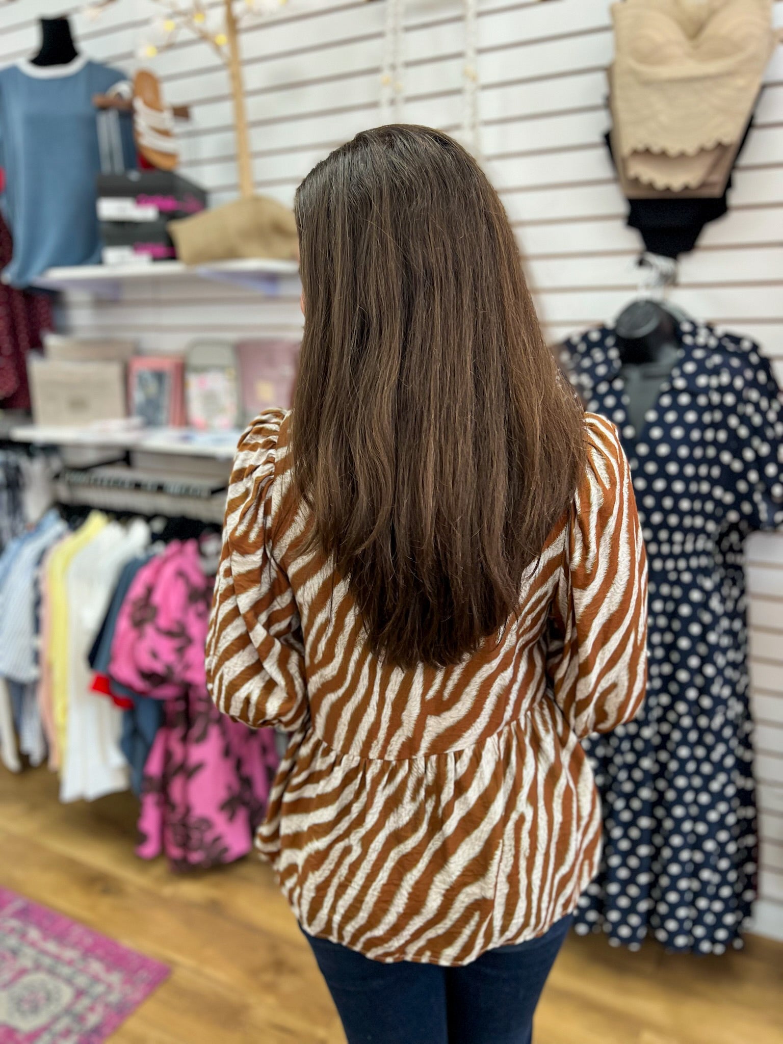 Camel Animal Print V-Neck Top with Gold Front Buttons - A'Bekah's Boutique