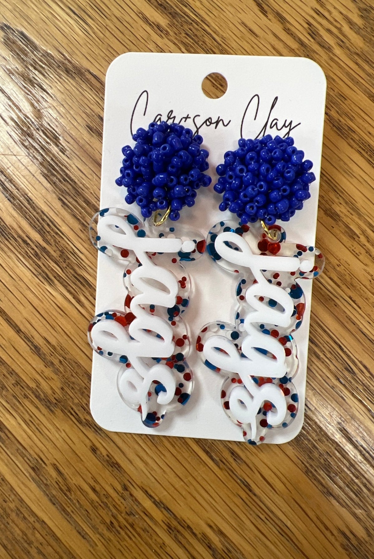 CAR+SON CLAY Blue University of South Alabama Jags Earrings - A'Bekah's Boutique