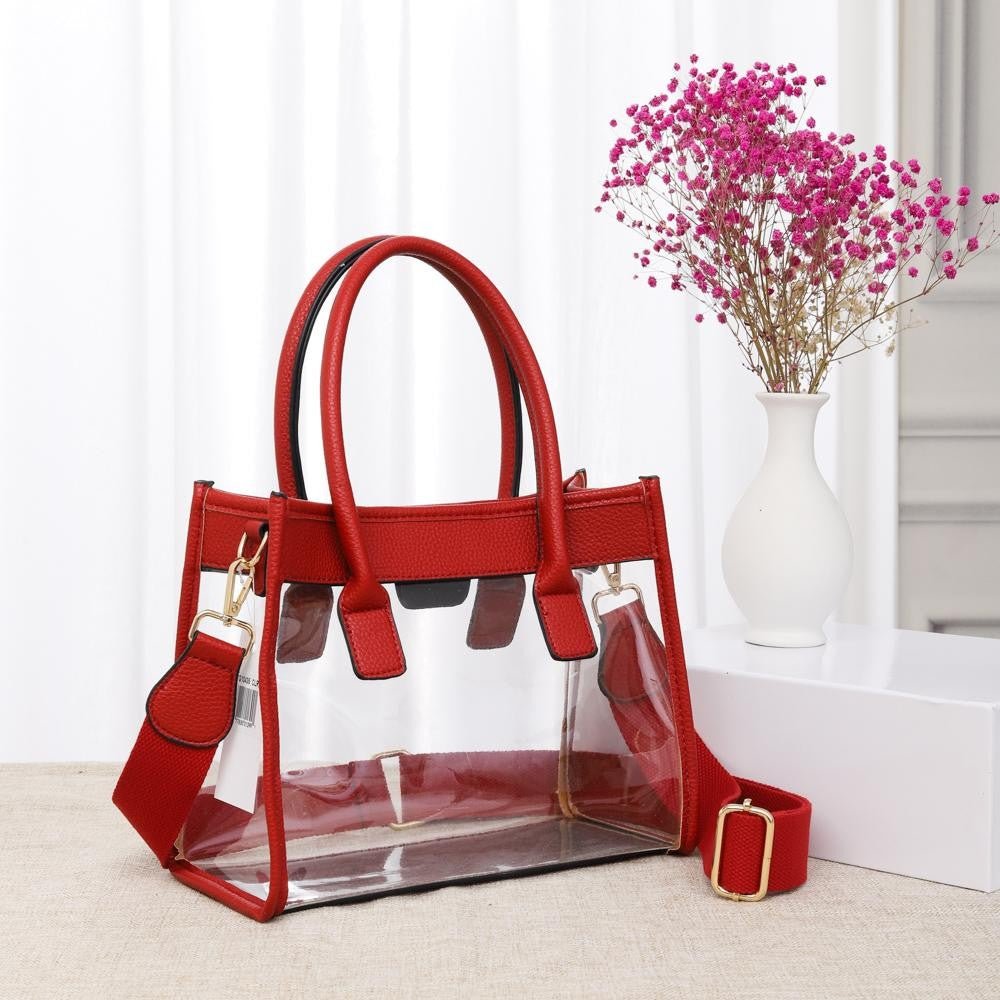 Clear and Red Stadium Purse - A'Bekah's Boutique