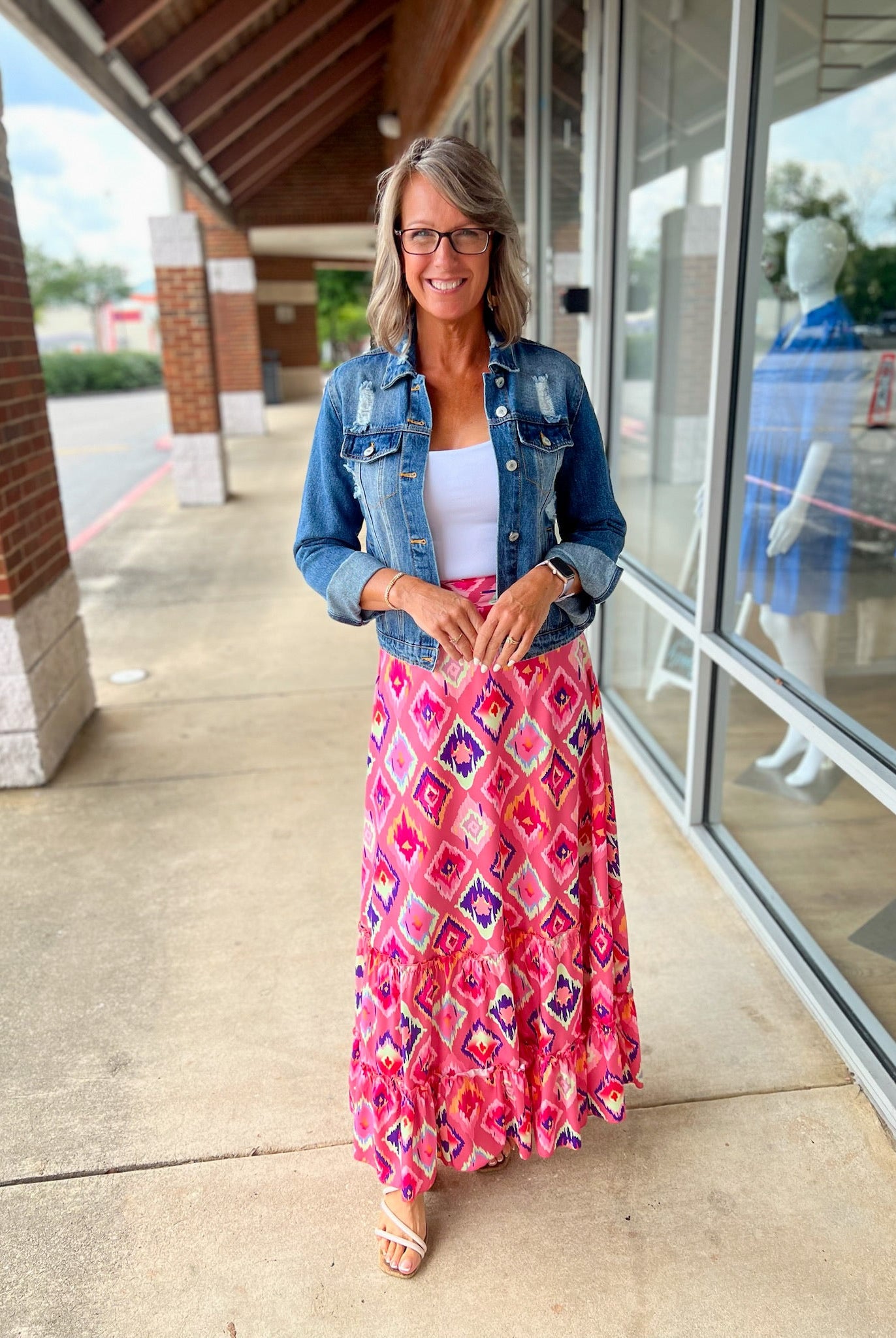 Come Along Pink Printed Tiered Maxi Skirt - A'Bekah's Boutique