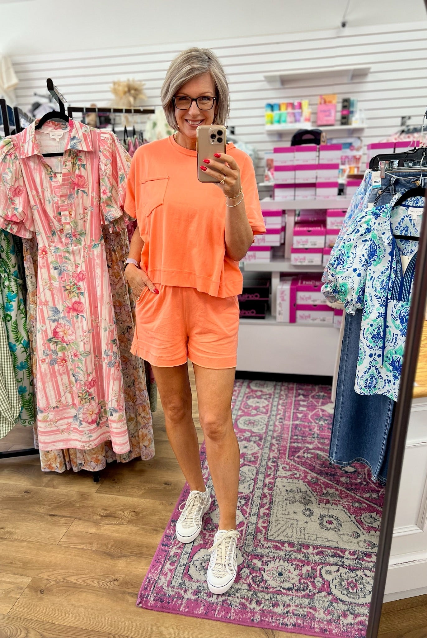 Coral Short Sleeve Short Set - A'Bekah's Boutique