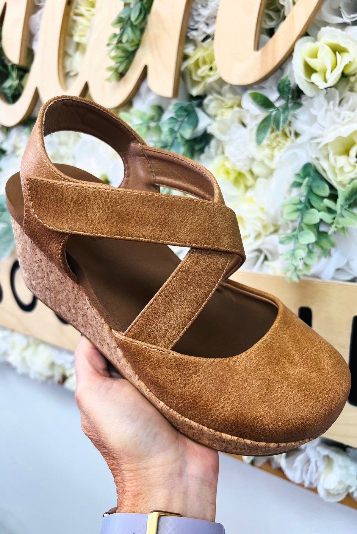 Corkys Cognac What's the Rush Closed Toe Wedges - A'Bekah's Boutique