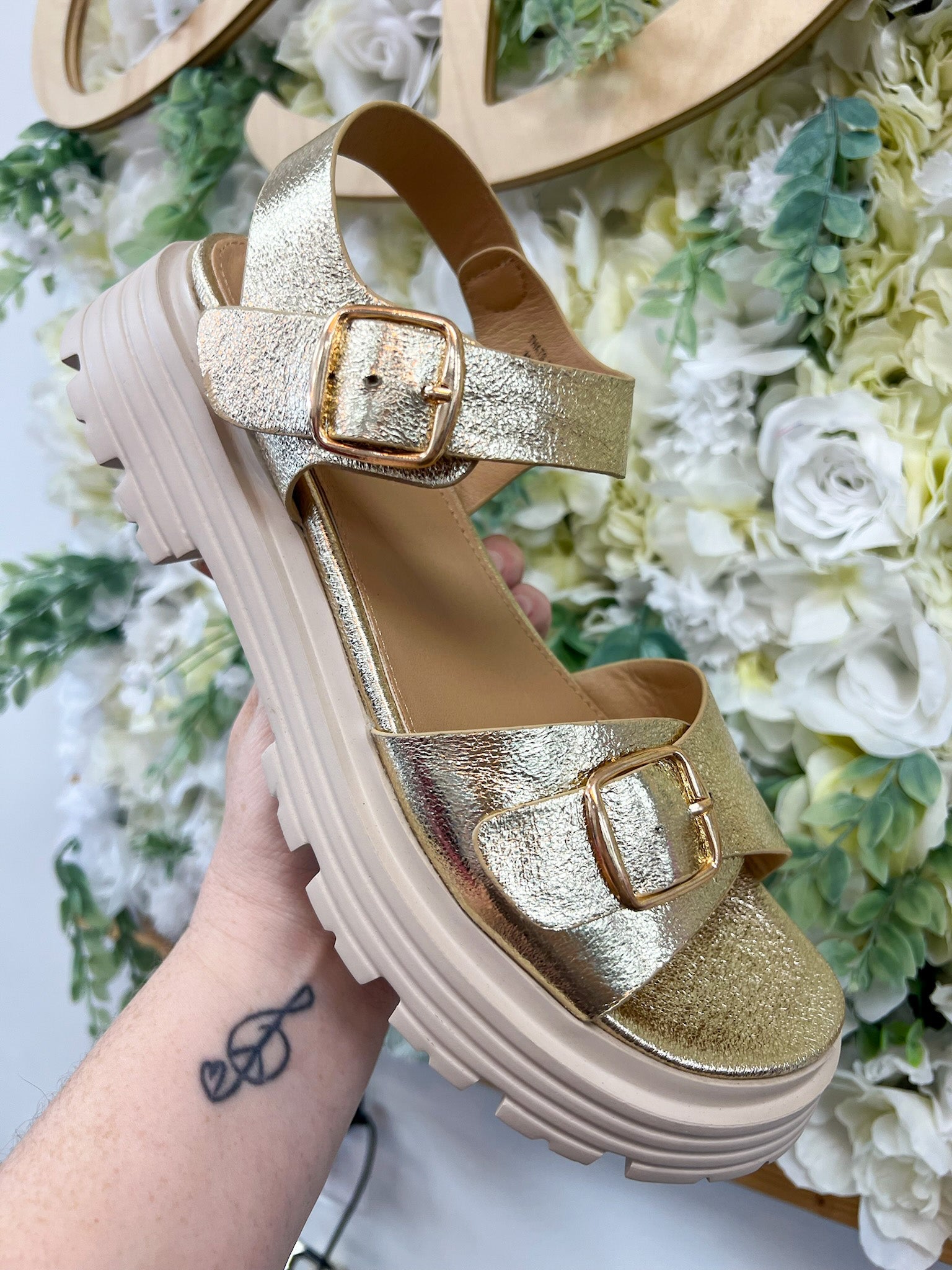 Corkys Gold That's Just Me Two Strap Sandal - A'Bekah's Boutique