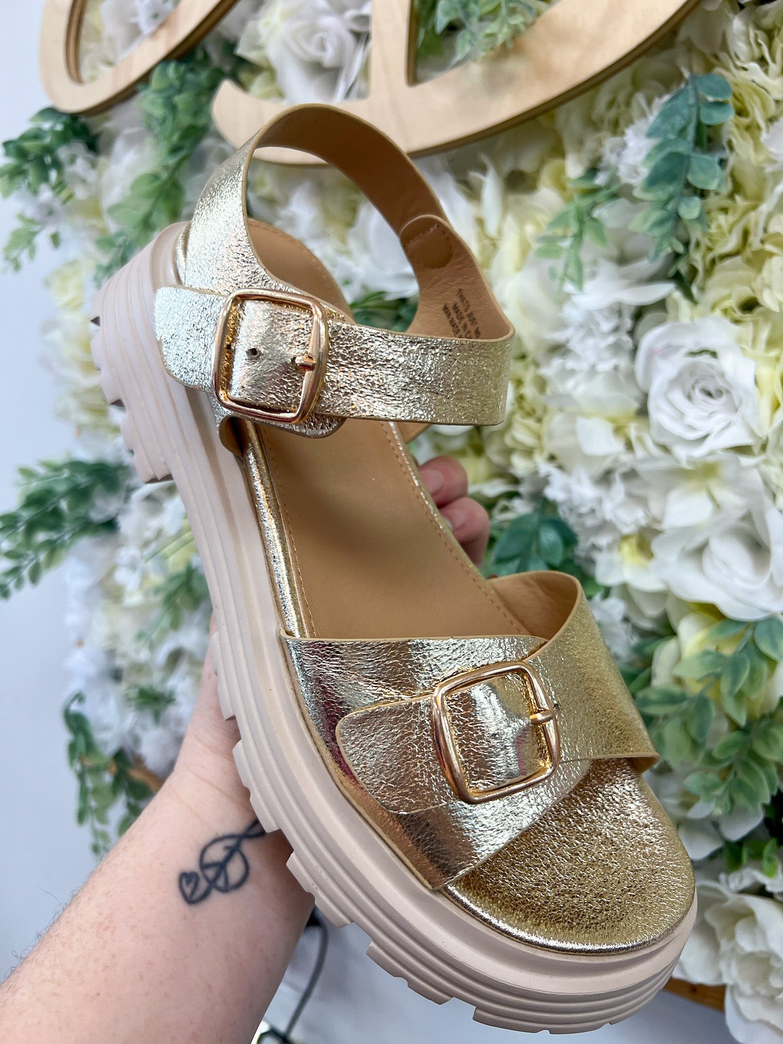 Corkys Gold That's Just Me Two Strap Sandal - A'Bekah's Boutique