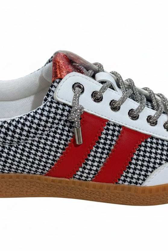 Corkys Heads Up Black and White Houndstooth Sneakers - A'Bekah's Boutique
