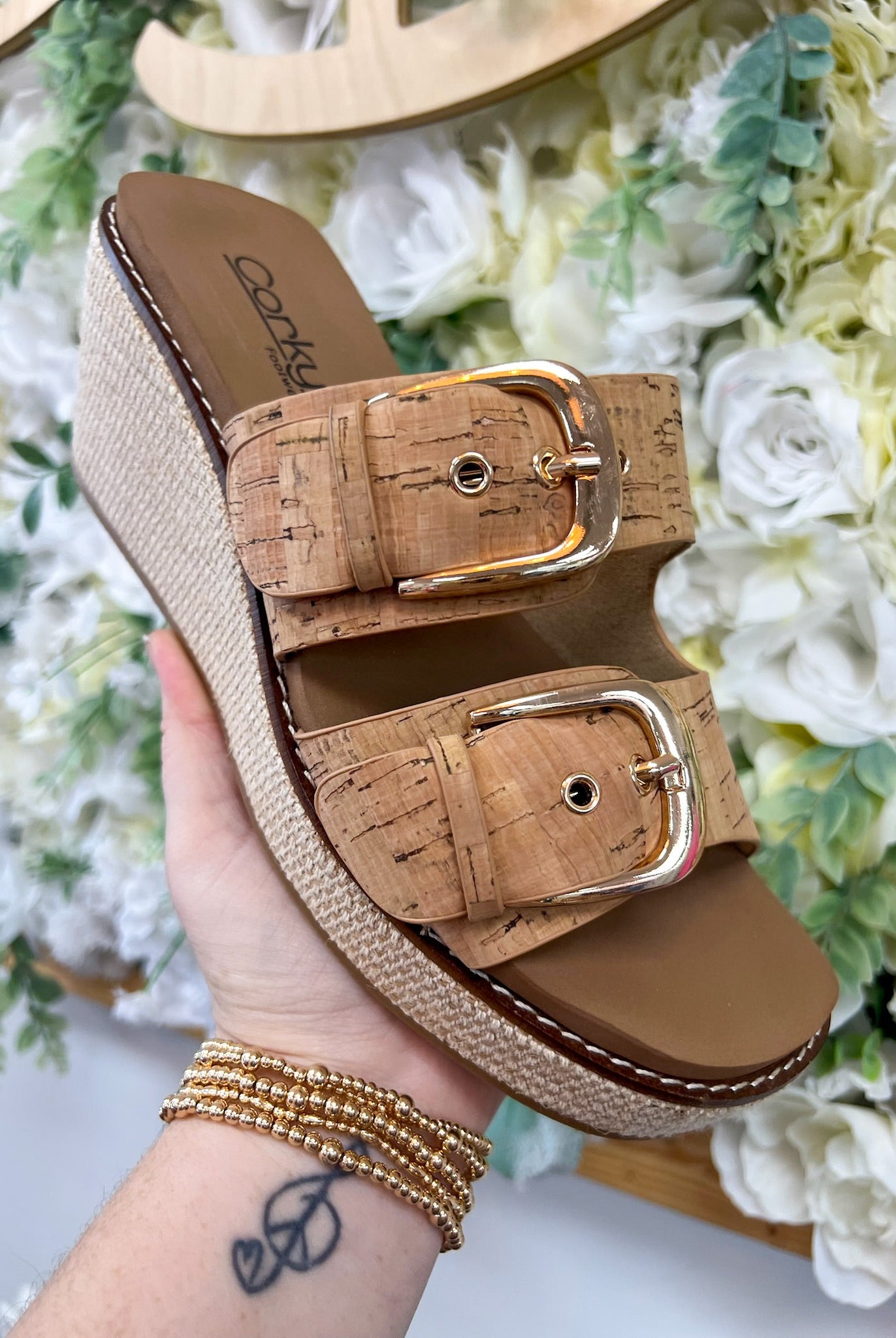 Corkys Manifest Cork Double Strap Wedges - A'Bekah's Boutique