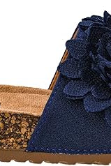 Corkys Navy Wild Child Slip On Sandals with 3D Flowers - A'Bekah's Boutique