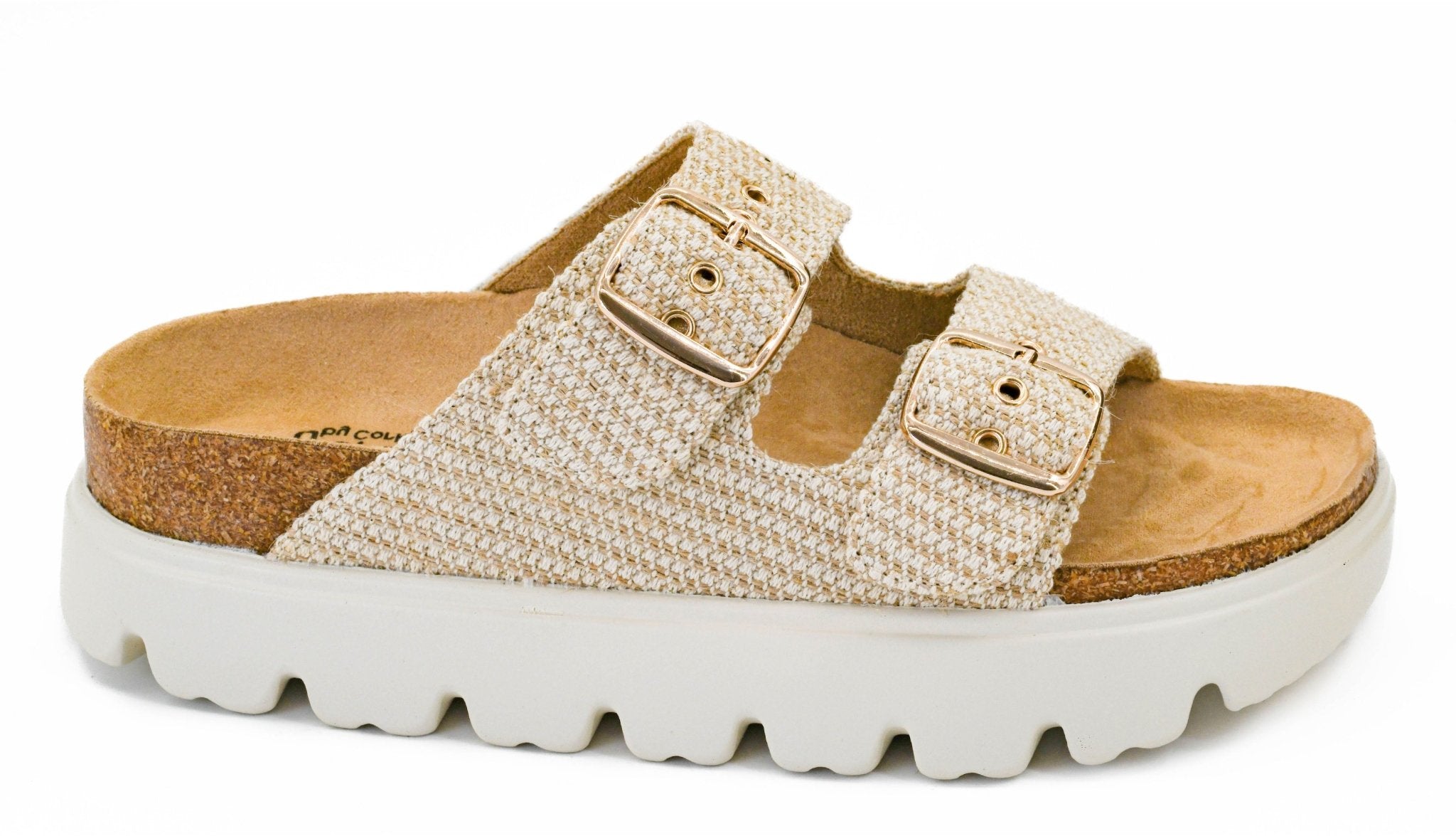 Corkys Rumor Has It Ivory Double Buckle Platform Sandals - A'Bekah's Boutique