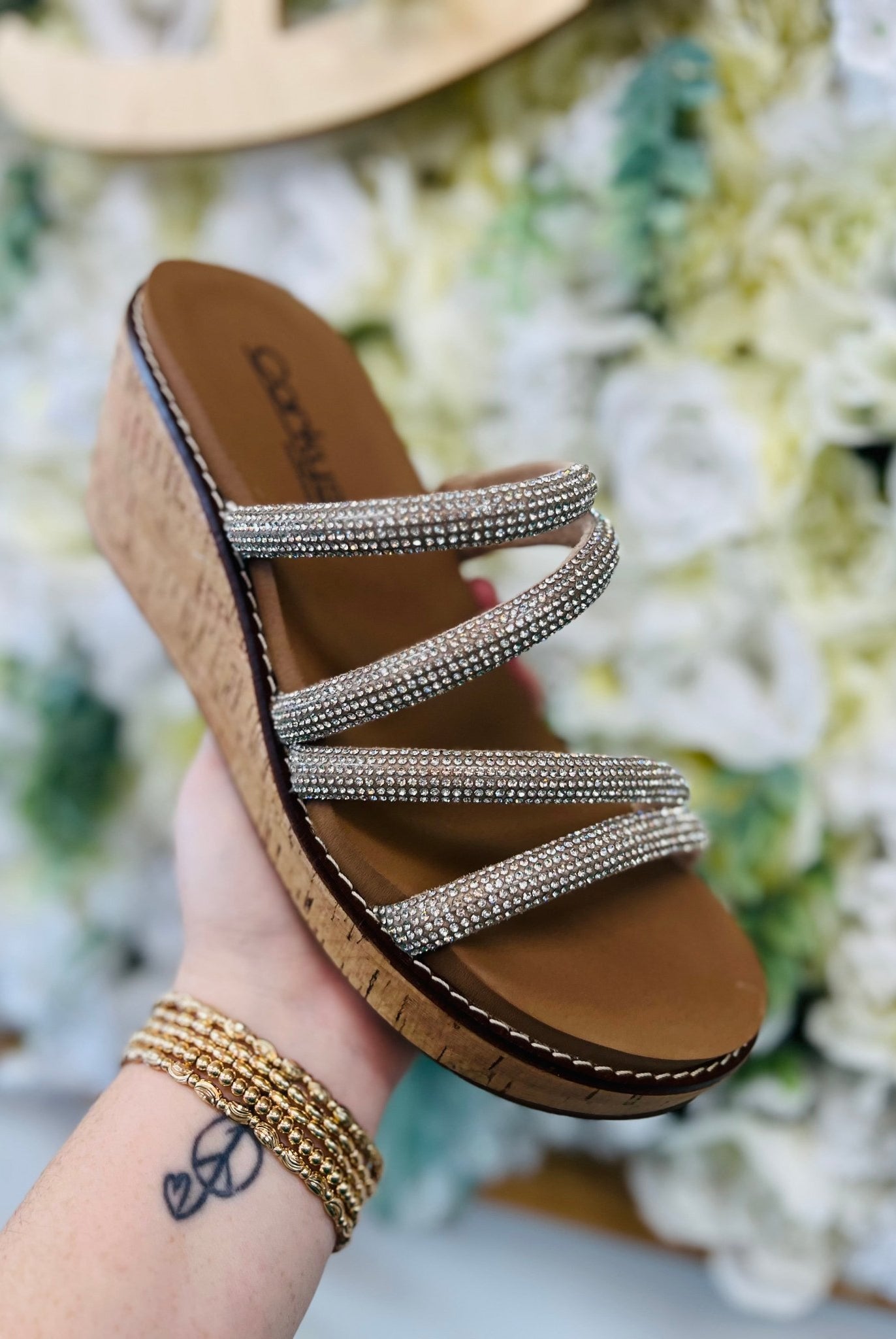 Corkys Summer Glow Rhinestone Strappy Wedges - A'Bekah's Boutique