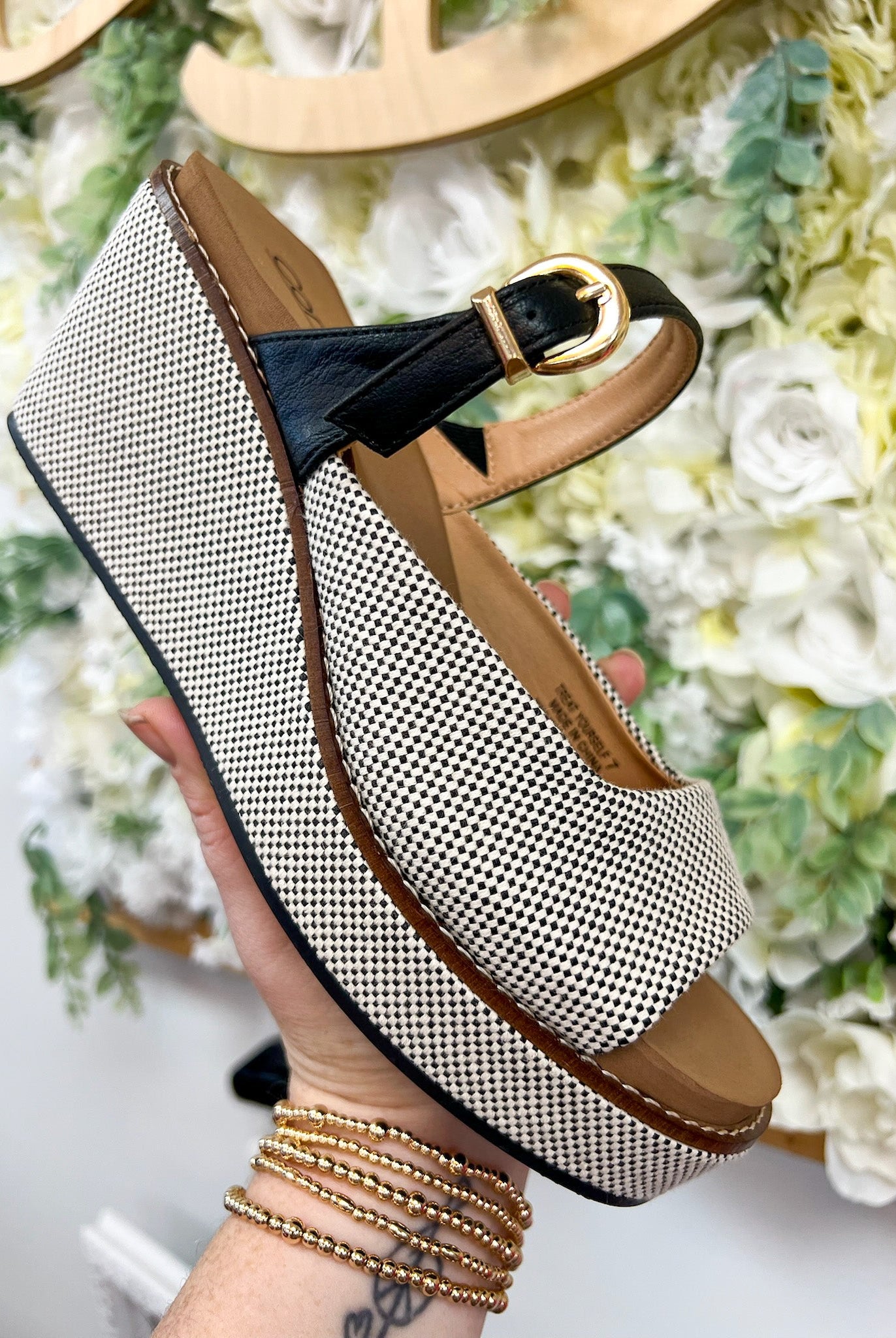 Corkys Treat Yourself Black Combo Slip On Wedges - A'Bekah's Boutique