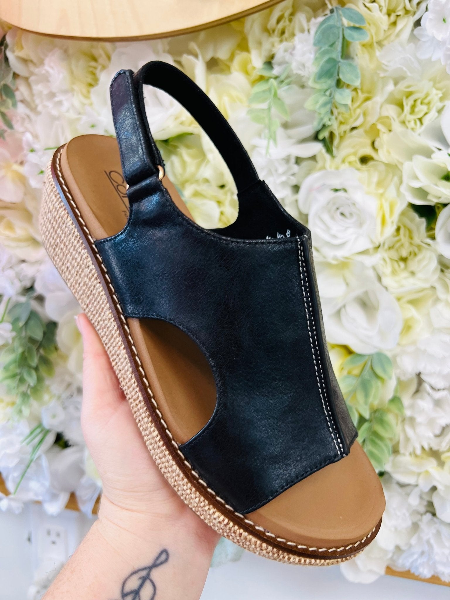 Corkys Volta II Black 2 Wedges - A'Bekah's Boutique