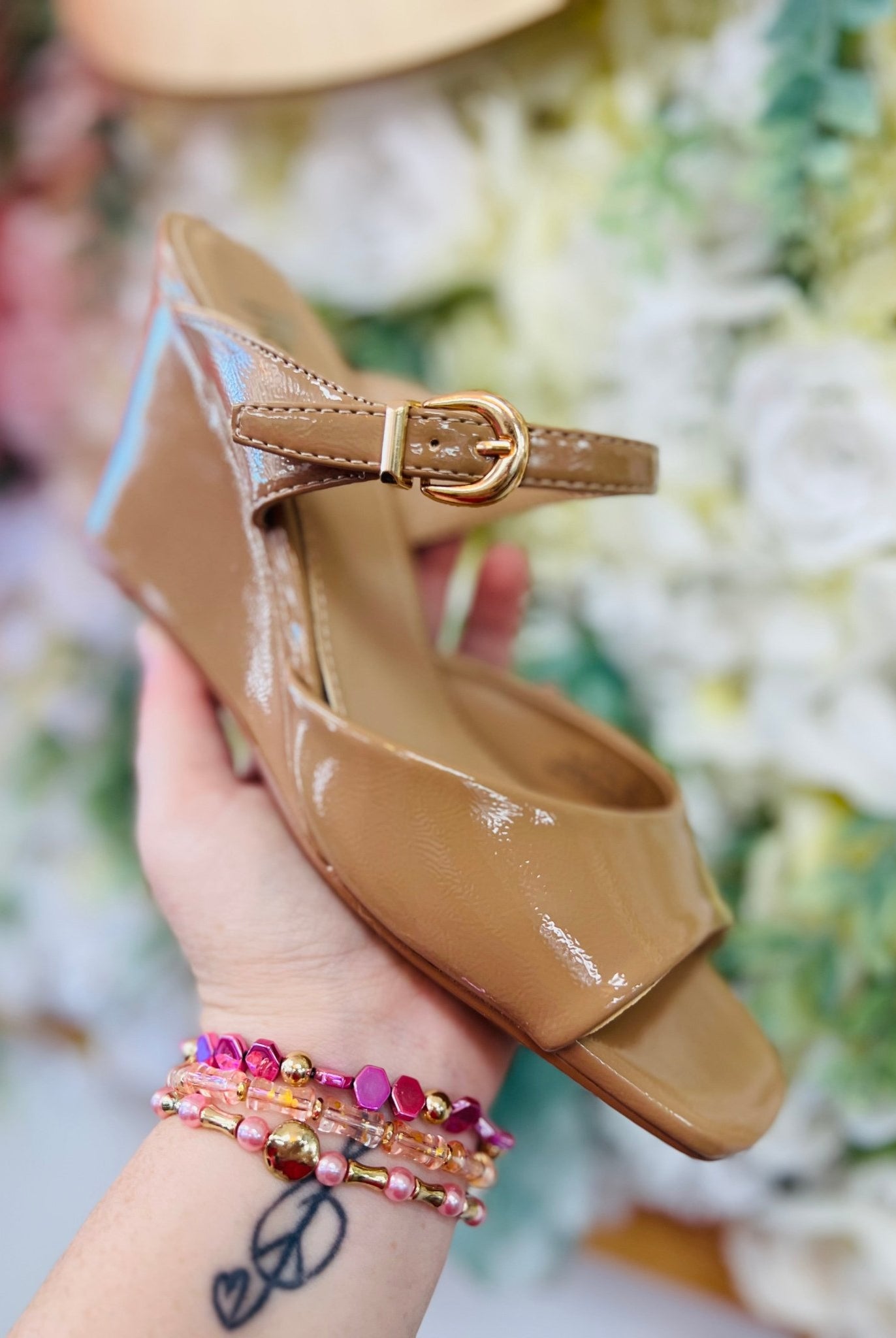 Corkys XOXO Camel Patent Wedge - A'Bekah's Boutique