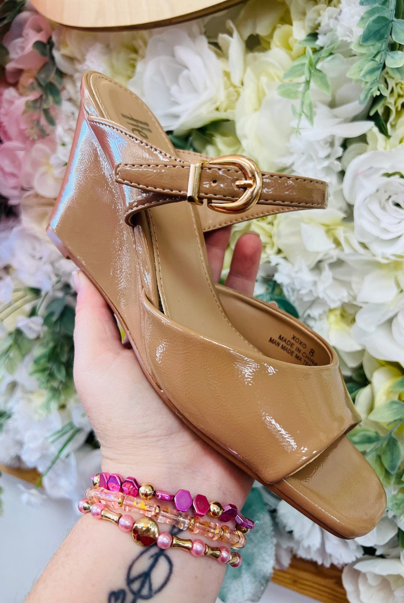 Corkys XOXO Camel Patent Wedge - A'Bekah's Boutique
