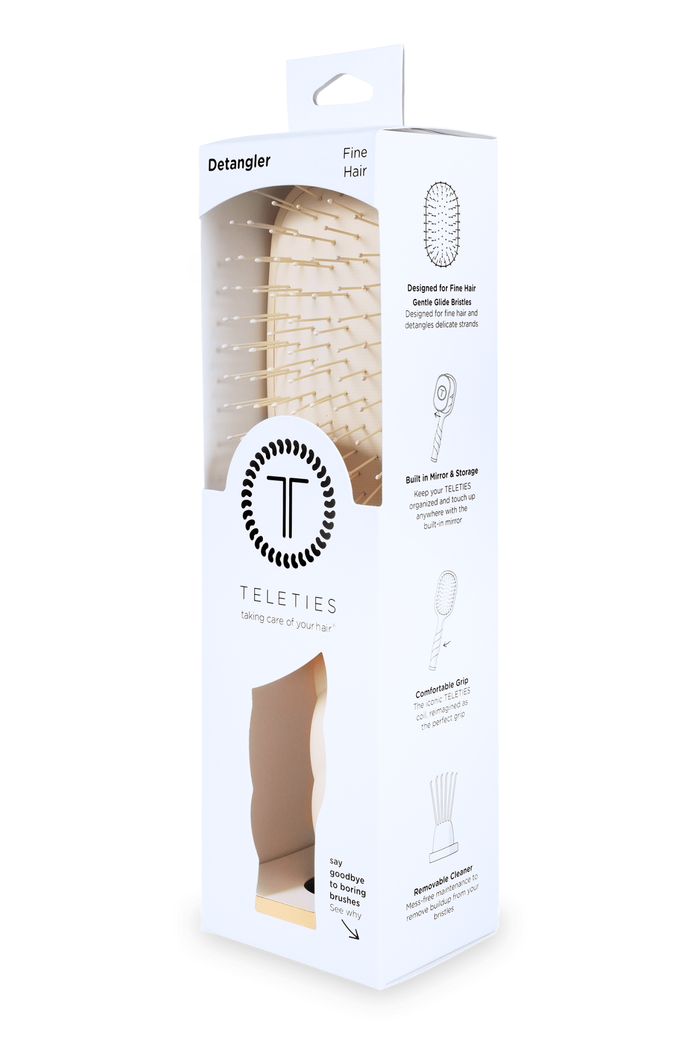 Detangler Hair Brush for Fine Hair - Tan - A'Bekah's Boutique