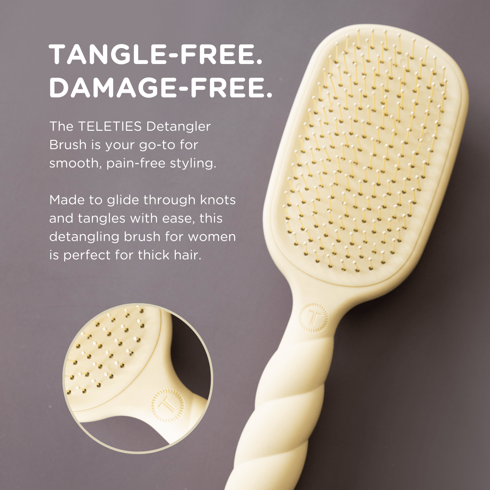 Detangler Hair Brush for Thick Hair - Tan - A'Bekah's Boutique