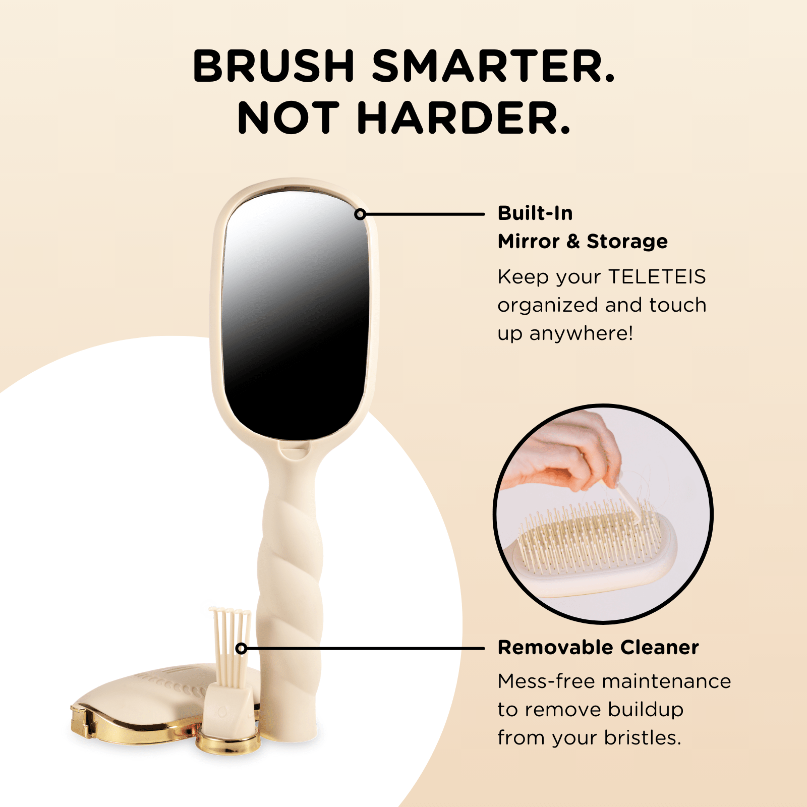 Detangler Hair Brush for Thick Hair - Tan - A'Bekah's Boutique