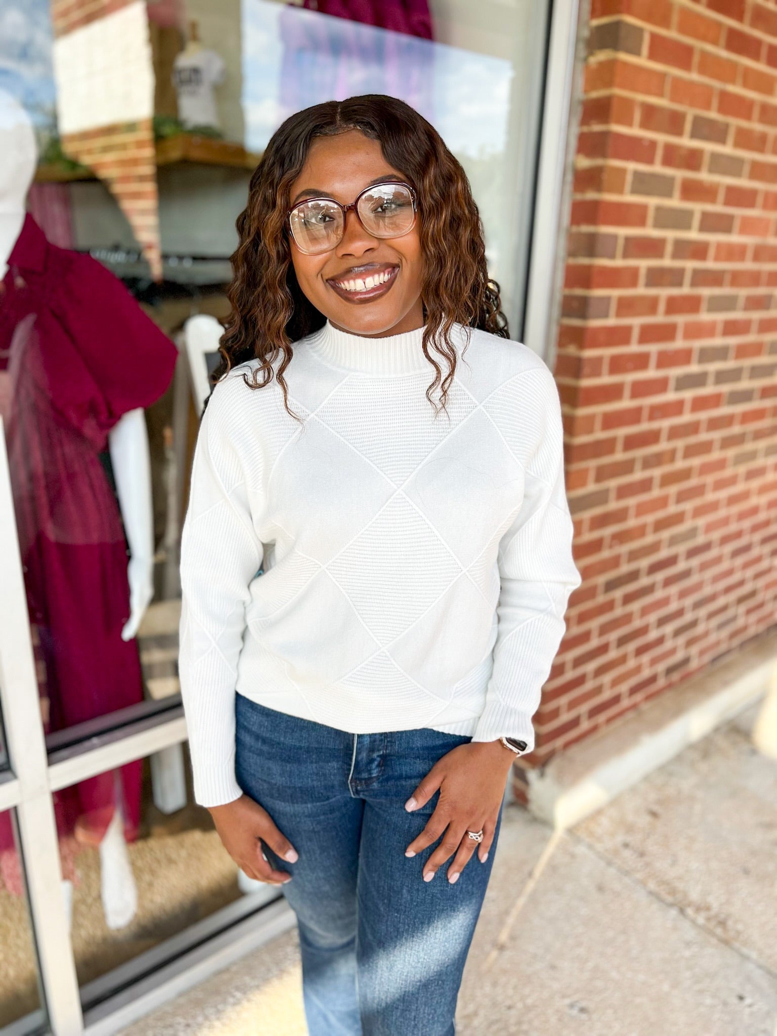 Doesn't Get Better Cream Mock Neck Long Dolman Sleeve Sweater - A'Bekah's Boutique