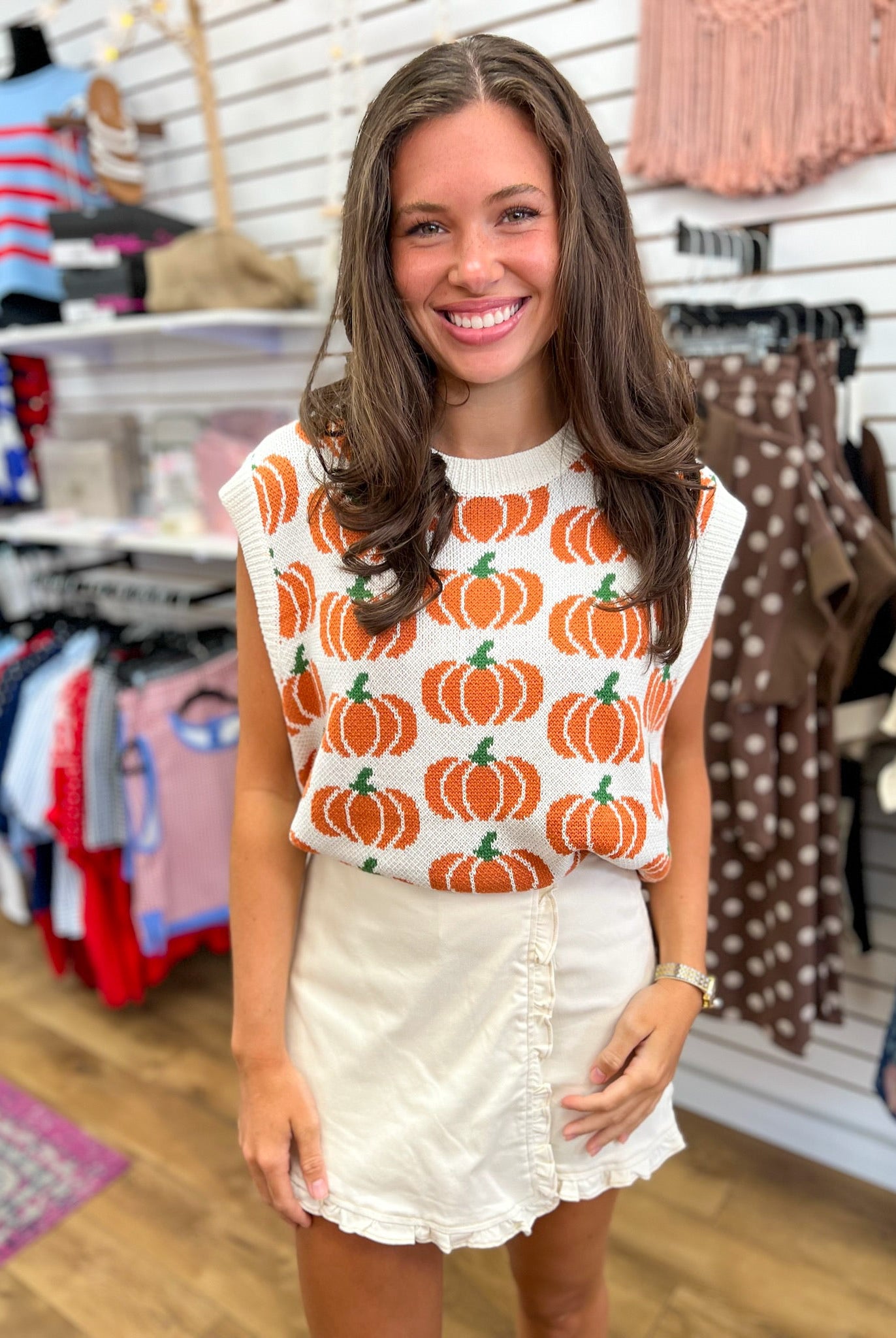 Ecru High Waist Ruffle Hem Skort - A'Bekah's Boutique