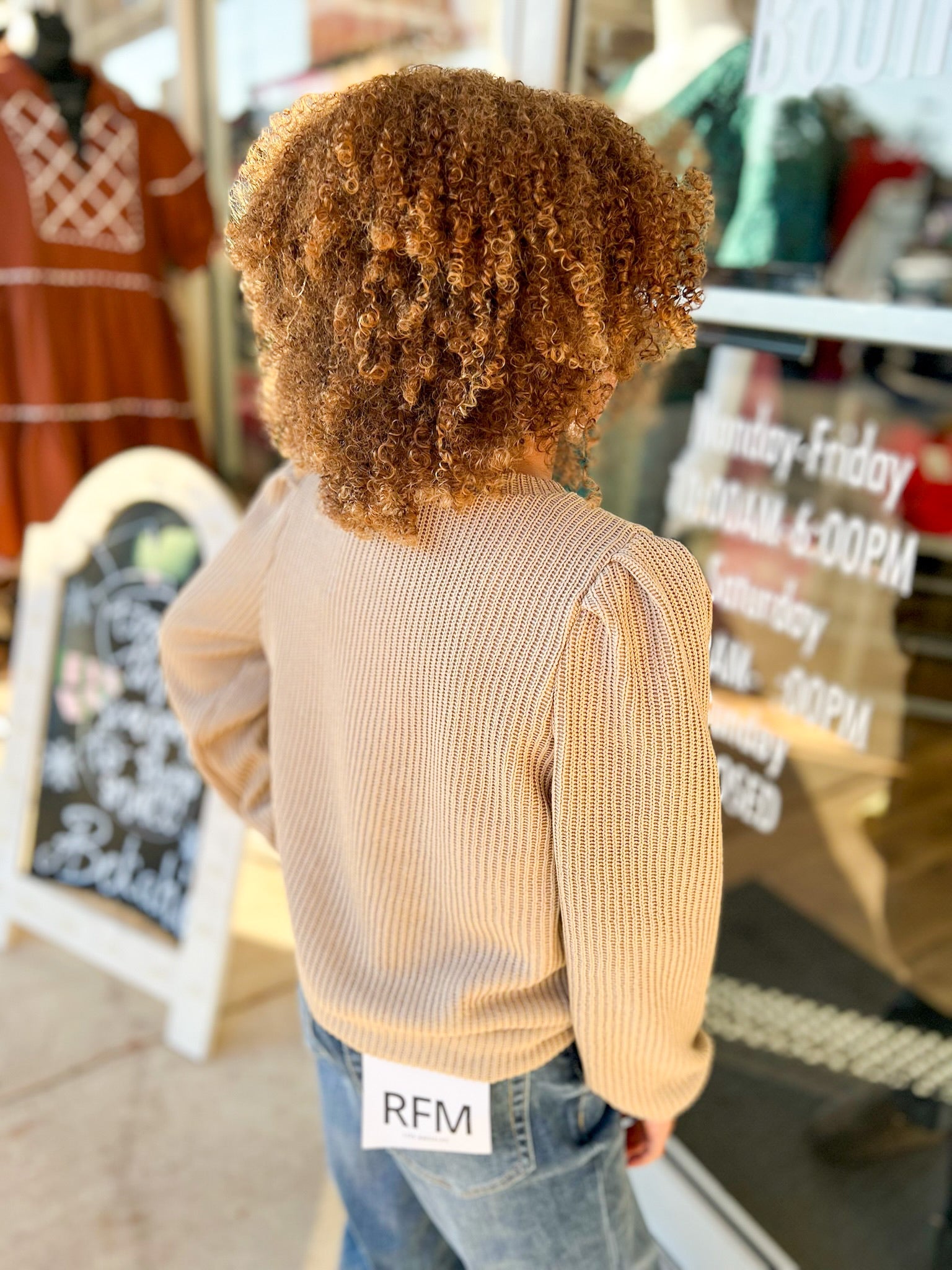 Feeling Fun Girls Taupe Ribbed Long Sleeve Top - A'Bekah's Boutique