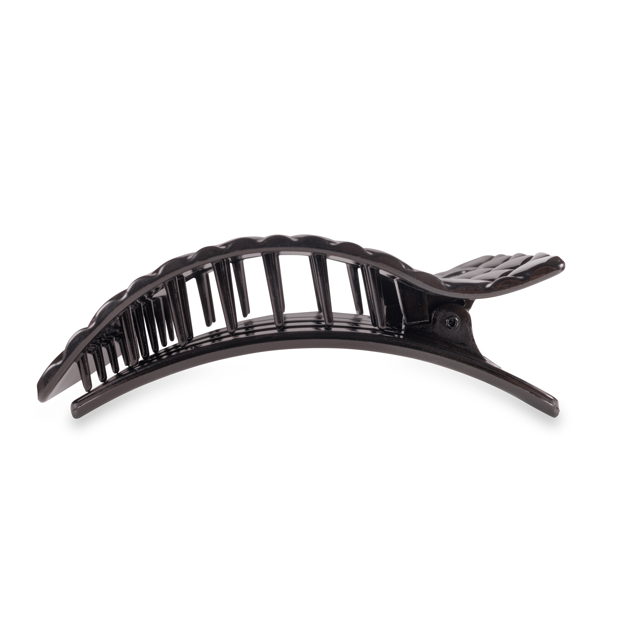 Flat Rectangle Hair Clip | Large | Jet Black Quilted - A'Bekah's Boutique