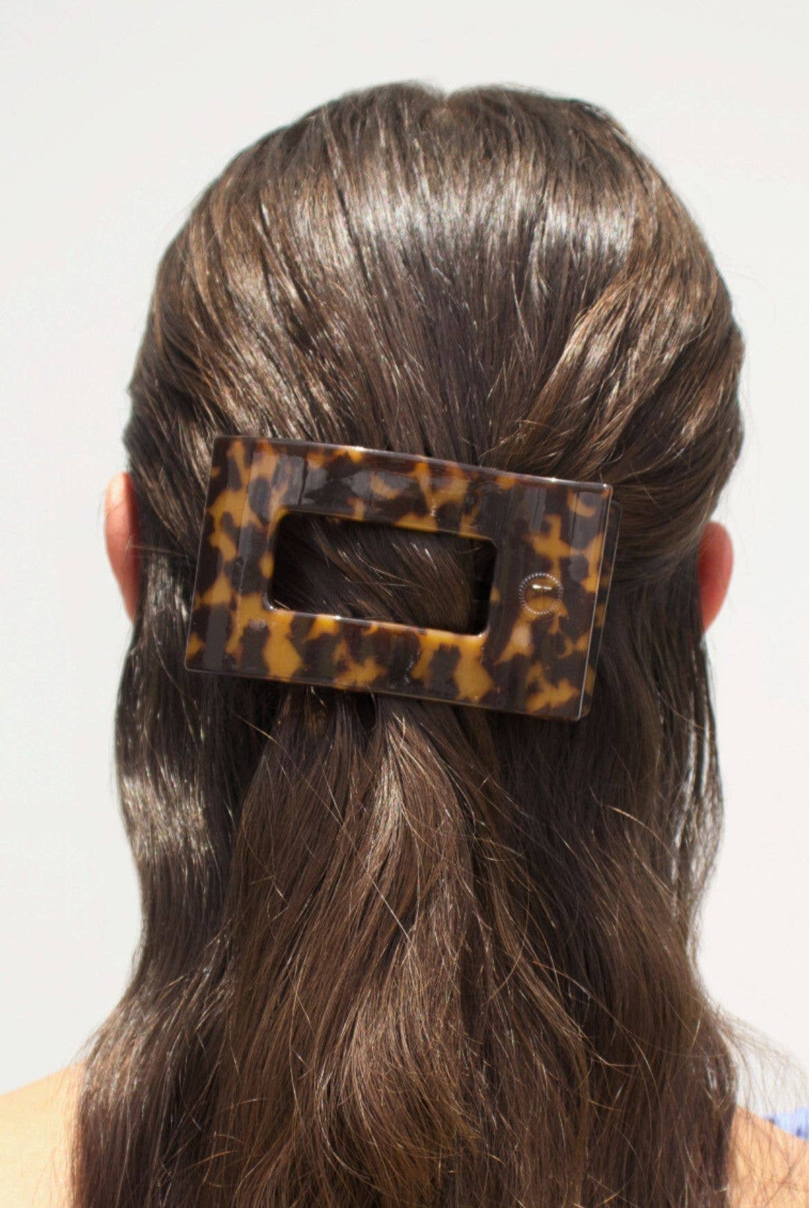 Flat Rectangle Hair Clip | Medium | Tortoise - A'Bekah's Boutique