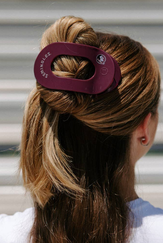 Flat Round Hair Clip | Large | Go Noles! - A'Bekah's Boutique