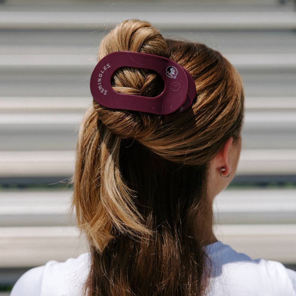 Flat Round Hair Clip | Large | Go Noles! - A'Bekah's Boutique