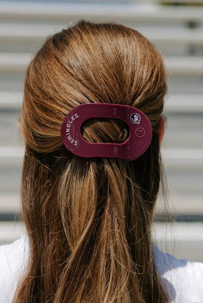 Flat Round Hair Clip | Medium | Go Noles! - A'Bekah's Boutique