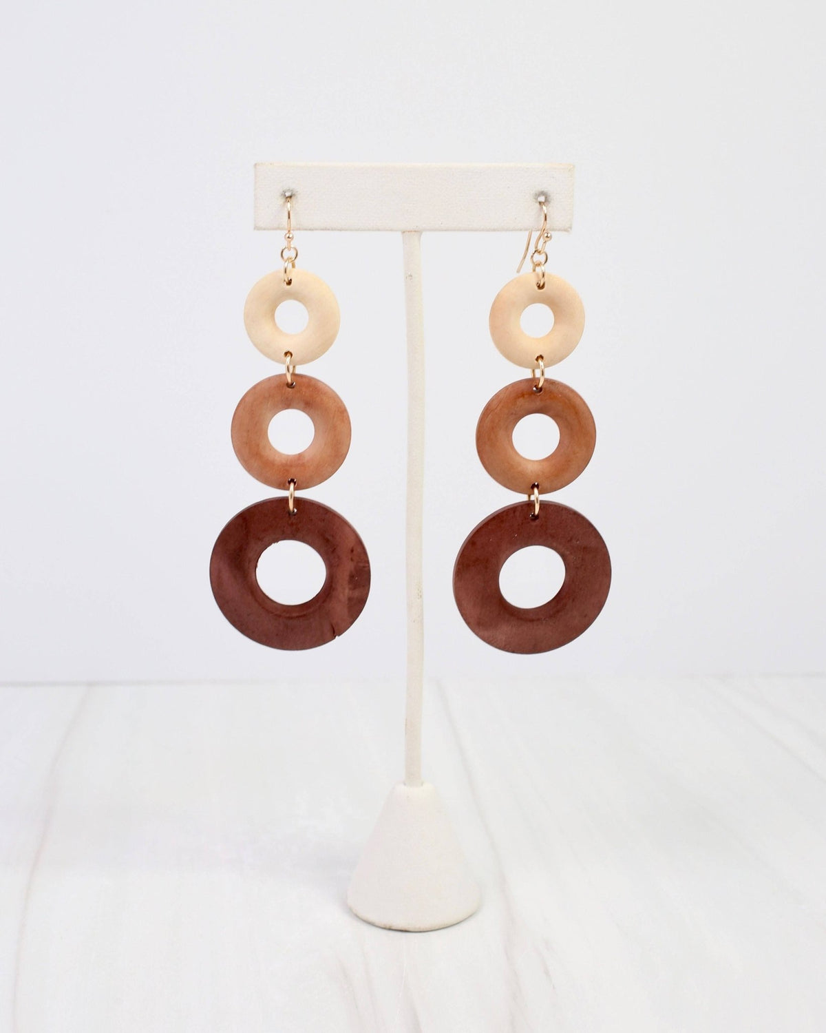 Florence Wooden Dangle Earring Natural - A'Bekah's Boutique