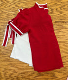 Forever Friend Girls Red Top with Contrast Piping and Tie Sleeves - A'Bekah's Boutique