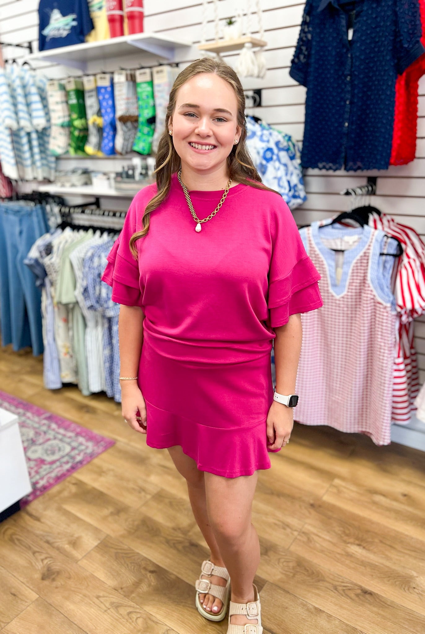 Fuchsia Luxeknit Matching Skort Set - A'Bekah's Boutique