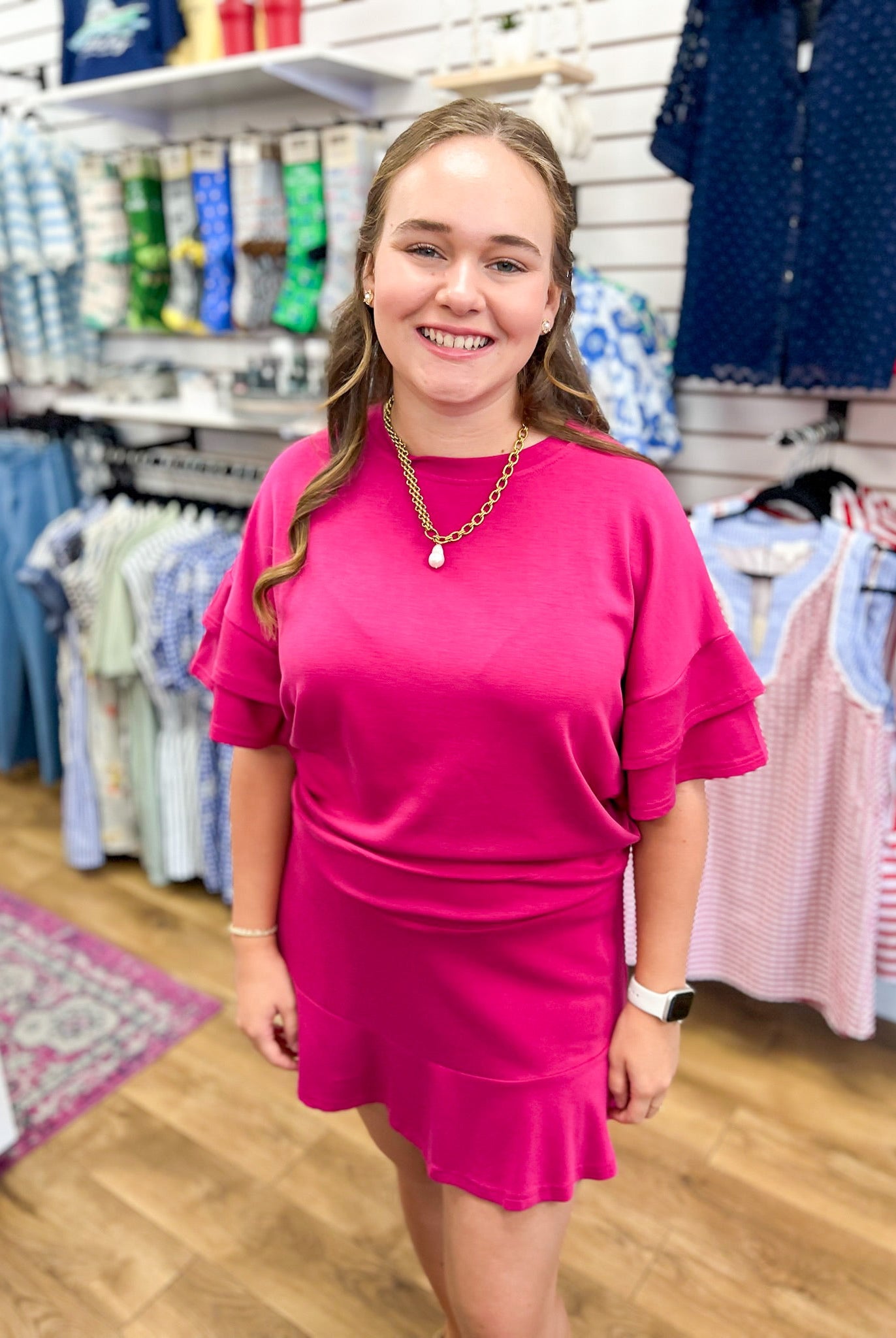 Fuchsia Luxeknit Matching Skort Set - A'Bekah's Boutique