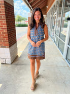 Getting Closer Chambray Floral Sleeveless Dress - A'Bekah's Boutique