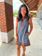 Getting Closer Chambray Floral Sleeveless Dress - A'Bekah's Boutique