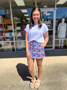 Give Me Liberty Floral Skort - A'Bekah's Boutique