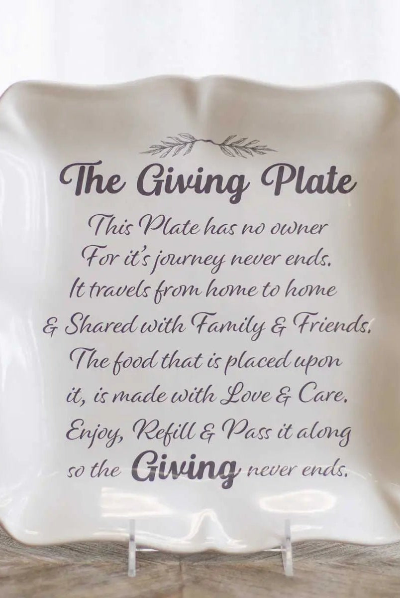 Giving Plate White Square Platter 11.5"x11.5" - A'Bekah's Boutique