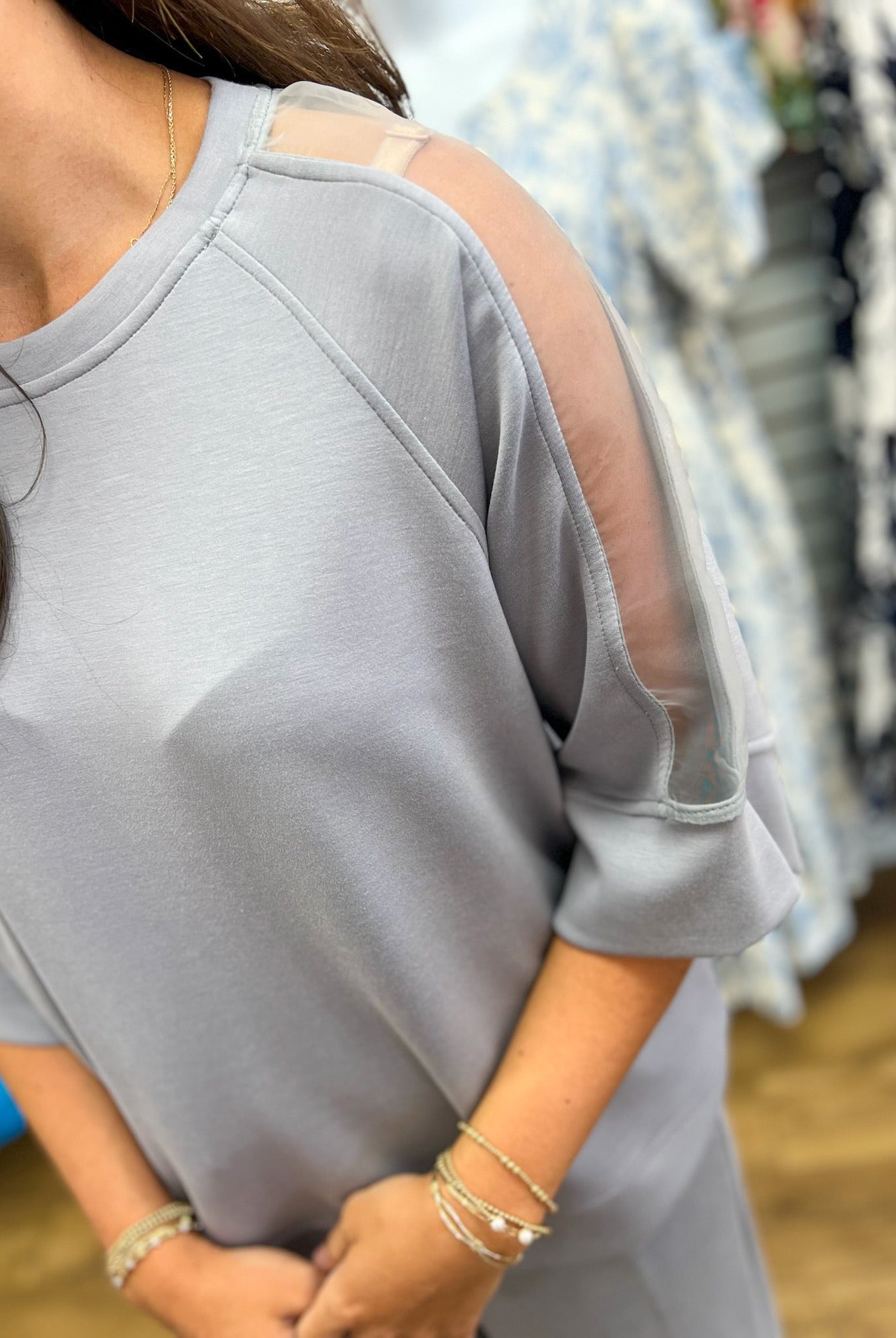 Grey LuxeKnit Wide Leg Set with 3/4 Sleeve Top - A'Bekah's Boutique